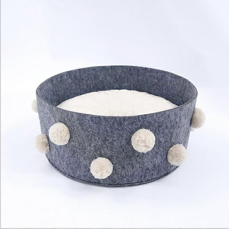 Panier-nid rond universel pour chat, en feutre tissé chaud, avec griffoir intégré.