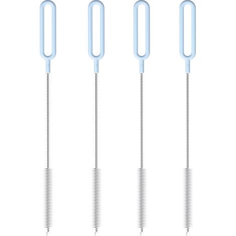 Brush Nettoyage Paille - 4 Pièces - Pour Bouteilles À Eau, Pailles Boba Et Gourdes - Longueur 20 cm - Acier Inoxydable (1/5)