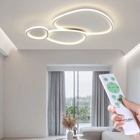 Plafoniera lampada soffitto moderna a led 100w bluetooth cambia 3 tonalita luce dimmerable con telecomando (1/5)