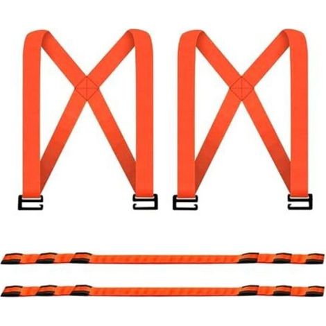 2 Packs de sangles de levage et de déménagement, sangles de portage à l'épaule pour 2 personnes, sangles de meubles réglables pour les déménagements et sangles de manutention pour le trans (1/5)