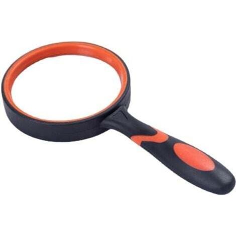 Loupe 10X, loupe de lecture, loupe pour enfants, loupe anti-insectes, loupe 80 mm, loupe avec poignée en caoutchouc souple antidérapante, adaptée aux enfants et aux personnes âgées
