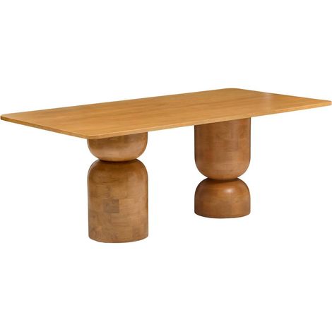 Mesa de comedor Netsi rectangular, 100 x 200 cm, 8 plazas, color beige - Atmosphera créateur d'intérieur (1/4)