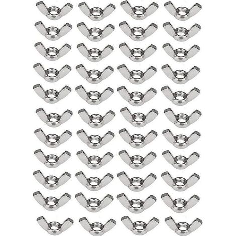 [JAMAIS UTILISÉ]Lot de 50 écrous à oreilles en acier inoxydable 304 M6 (1/4 pouce) - Matériel de fixation à rotation manuelle (1/4)