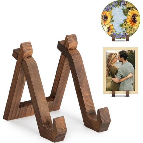 Support Assiette Decorative en Bois - 15,2 cm, Porte Assiette Porte Assiette de Table, Presentoir Cadre Photo, Petit Chevale - 1 Pièce (1/5)