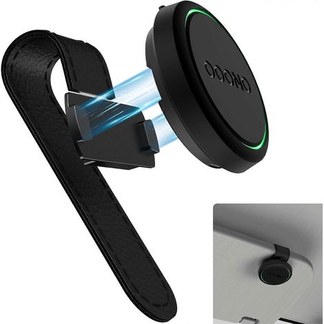 Support magnétique pour pare-soleil de voiture compatible avec l'alarme radar OOONO CO-Driver NO2, support magnétique en cuir pour pare-soleil, compatible avec l'alarme radar OOONO NO2 (1/5)