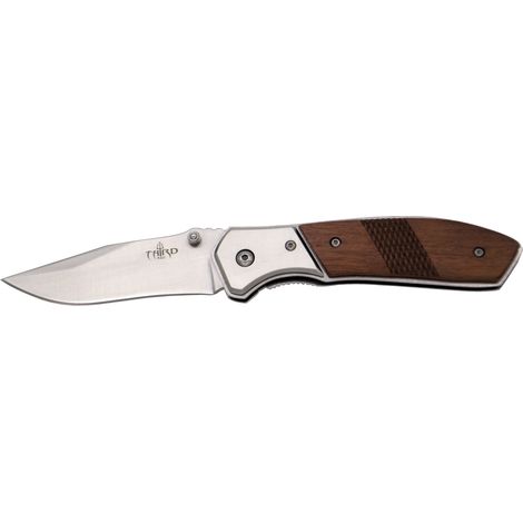 Navaja de bolsillo Third 15492R, mango de madera, hoja de acero inox 420 de 10 cm