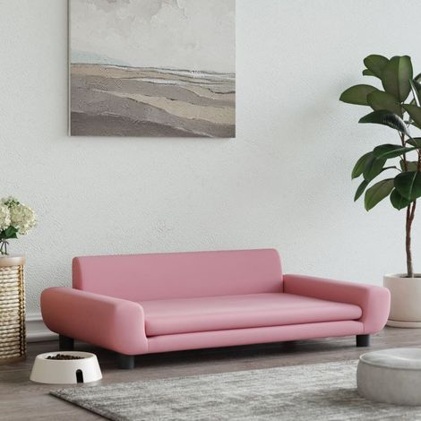 Lit pour chien Canapé chien design scandinave rose 100x54x33 cm velours 95147 (1/5)