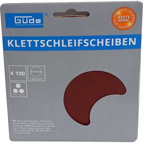3x Güde Klettscheibe 150 mm BTS 4000 K100 Klettschleifscheiben (1/3)