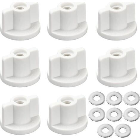 8 Pack Toilet Lid Fasteners, M6 Thread, Back Nut and Washers, Replacement Parts for Top Mounted Toilet Seat, Bottom Fixing (1/5)