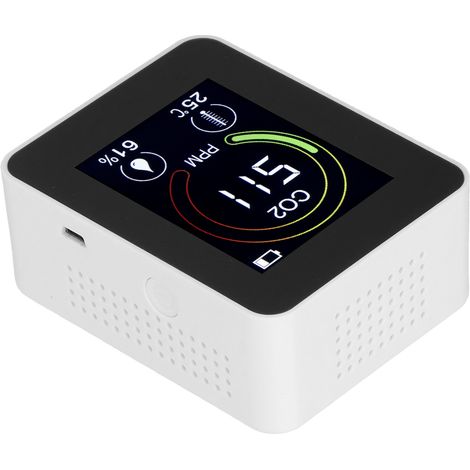 Détecteur de dioxyde de carbone intelligent trois-en-un ZN-AZ-2CO1, moniteur de qualité de l'air infrarouge multifonctionnel (blanc) (1/5)