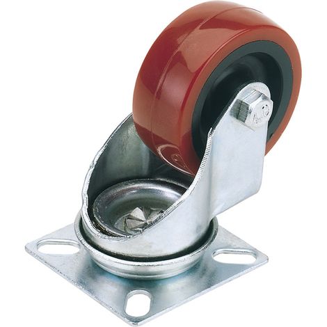 Draper 100mm Dia. Swivel Plate Fixing Polyurethane Wheel - S.W.L. 125Kg (65518) (1/5)