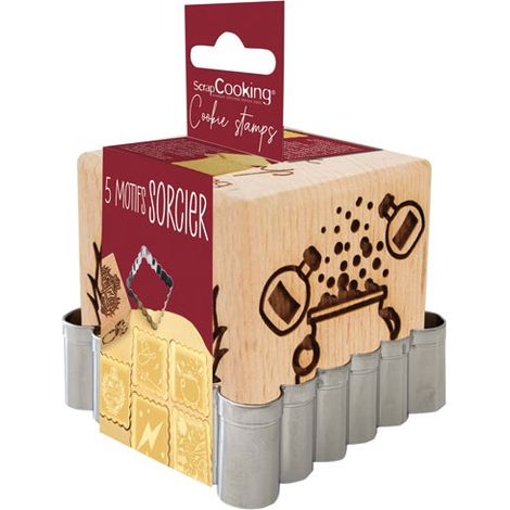 Kit Tampon Biscuits Sorcier Kit Complet Pour Biscuits Thématiques Sorcier - Scrapcooking