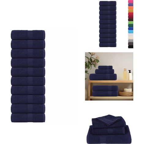Gästetücher 10 Stk. Marineblau 30x50 cm 360 g/m² 100% Baumwolle - Gästetuch - Gästetücher - Gästehandtuch - Handtuch (1/5)