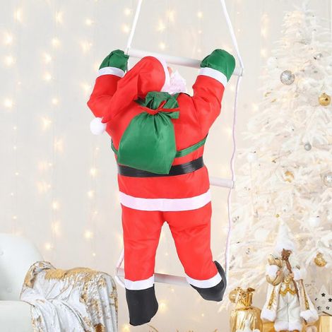 25 cm Weihnachtsmann Kletterleiter Weihnachtsbaum Hängende Dekorationen Hausgarten Tür Wand Fenster Kamin Dekor (1/5)