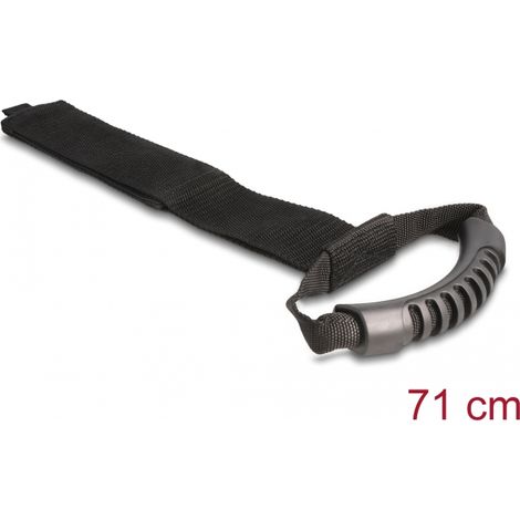 Delock Correa de transporte con cierre de gancho y bucle de LA 710 mm x AN 50 mm negro 2 piezas