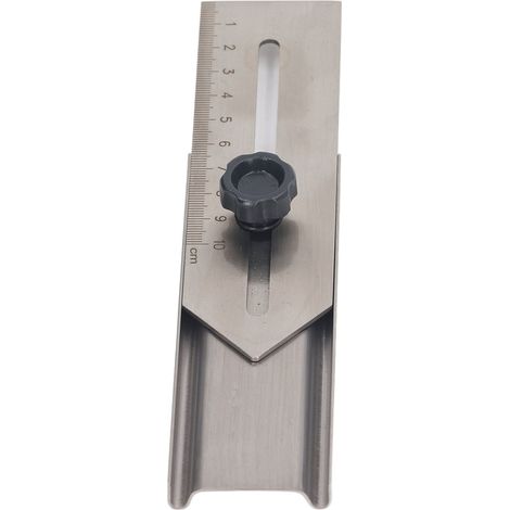 Règle à curseur coulissante 0 à 100 mm en acier inoxydable avec échelle transparente, outil de traçage et de marquage pour le travail du bois (1/5)