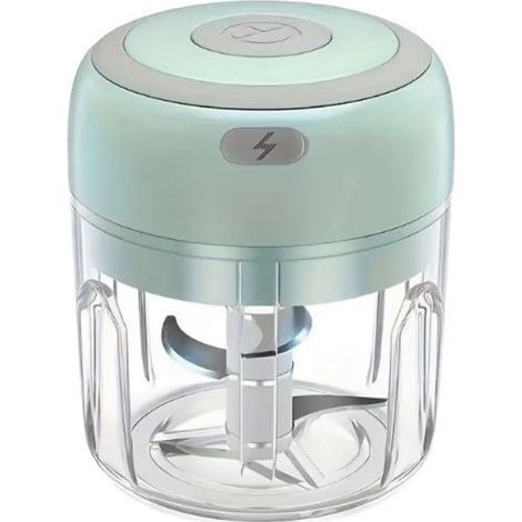 Elektrischer Mini-Zerkleinerer, USB-Gemüsemühle, Knoblauchmixer, Einhandbedienung, leicht zu reinigen (Grün, 250 ml) (1/5)