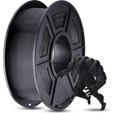 Filamento MINKUROW 1,75 Mm, Filamento De Impresora 3d Pla Plus, Precisión Dimensional +/- 0,03 Mm, Bobina De 1 Kg (2,2 Lbs) Filamento De Impresora 3d Para Impresora 3d, Negro (1/4)