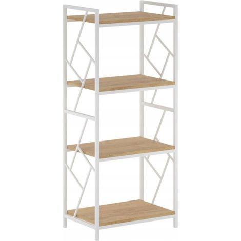 Libreria R2-FX (4P) in rovere naturale M33 (struttura bianca) (1/3)