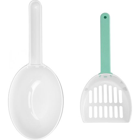 Pelle à litière pour chat, trou de fuite de 7mm, pelle à merde pratique détachable en ABS avec tamis pour boîte à chats vert