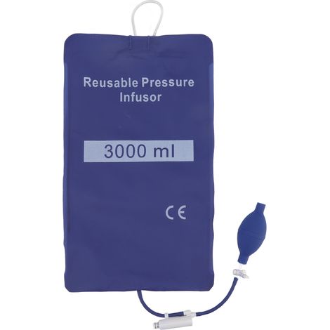 Sac de perfusion sous pression 3000ml, anti-surpression, étanchéité 3h, perfusion rapide, pour premiers secours, bleu (1/5)