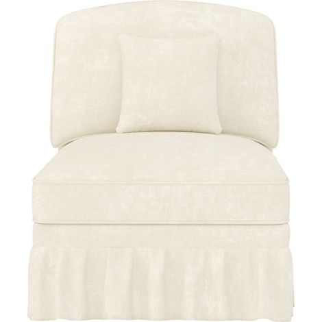 Canapé Windsor sans accoudoir,chenille avec 1 coussin - Blanc (1/5)