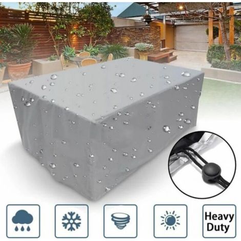 (taille : 210x140x80 cm), argentHousse de protection standard pour salon de jardin, polyester, imperméable, anti-poussière, anti-UV, convient pour chaises ou tables de jardin (1/5)