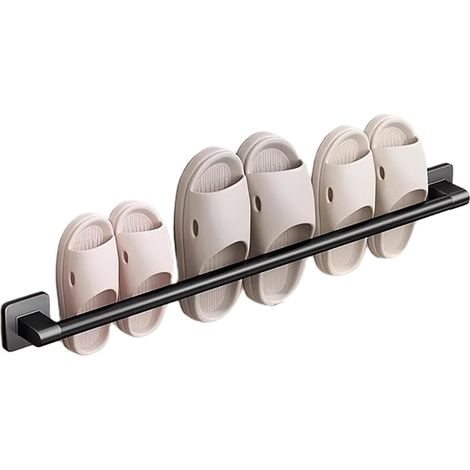 Graues multifunktionales Schuhregal – Wandmontage ohne Bohren – Handtuchhalter und Hausschuhenablage – Badezimmer – Küche – Wohnzimmer – Wohnmobil – 70 cm (1/3)