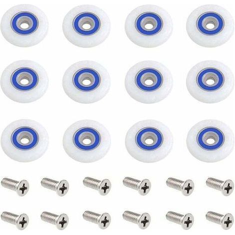 Shower Door Caster 12 Pieces 27mm Shower Door Casters Shower Door Caster Wheels Replacement Casters Door Caster Shower Door Caster with Screws (1/4)
