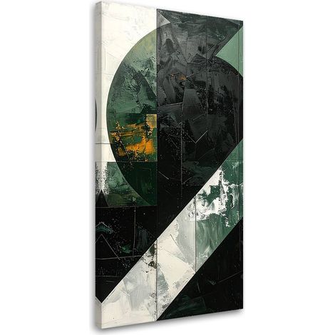 Wandbild Abstraktion Formen grün grau 40x80 cm (1/5)