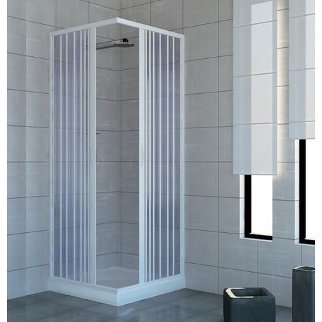 Idralite – Paroi de douche en pvc 185 cm – Douche à l'italienne 75x75 – Ouverture centrale – Extensible jusqu'à 10 cm
