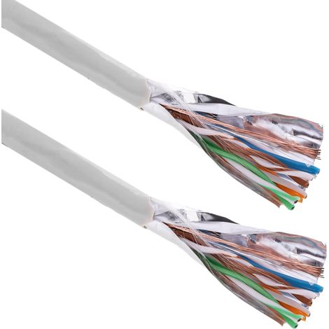 BeMatik - Enrouleur de câble réseau ethernet FTP CCA flexible blanc Cat.5e 100 m (1/5)