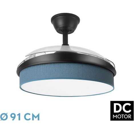 Ventilador Dc Moda 72w Negro/azul 91d 3aspas 7200lm 3000-4000-6000k Remoto+ Memoria+ Temporizador (1/3)