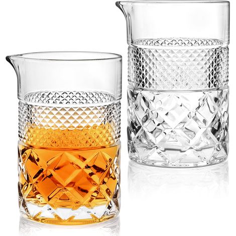 Lot de 2 verres à mélanger à cocktail 650 ml Solides, stables, robustes en cristal pour cocktail à martini (1/5)