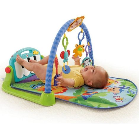 TrAdE Shop Traesio - Palestrina Per Neonato Con Piano Musicale Azzurro Baby Con Giocattoli Pendenti - (1/5)