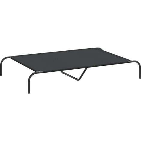 Lit surélevé pour chien noir 130x80x20 cm tissu oxford et acier CFW27016 (1/5)