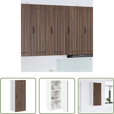 Küchenwandschrank -  Küchenschrank Braun Eichen-Optik 40 x 31 x 100 cm Holzwerkstoff (1/5)
