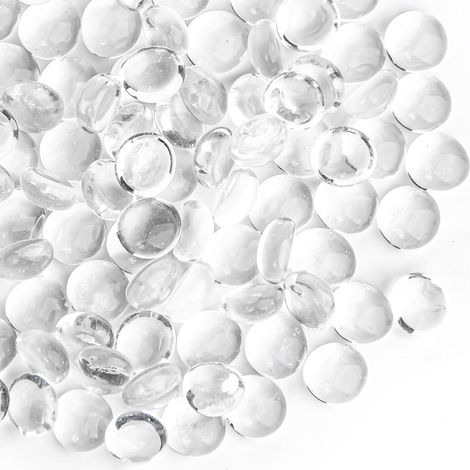 0.44 kg de Billes de Verre Clair,Perles de Verre Transparentes150 pcs pour Les remplisseurs de Vase,Roches d’Aquarium Mancala Gems pour Aquarium de Table(0,5'' 0,7'') (1/5)
