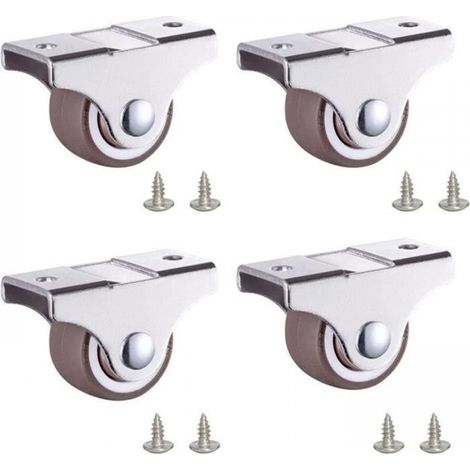 4 petites roulettes en caoutchouc pour meubles, fixées de façon permanente, résistantes aux rayures, silencieuses et durables. (1/4)