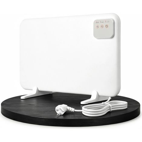 Jiubiaz Calefactor infrarrojo 120W, temporizador 2/4/8 h, modo ECO, con patas o montaje en pared, blanco (1/5)