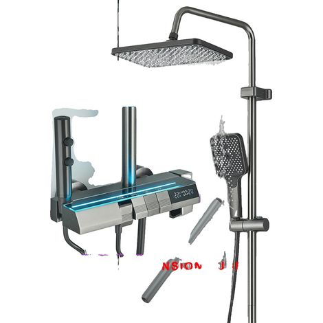 Kit de douche, affichage LED, design contemporain, affichage D gris (1/2)
