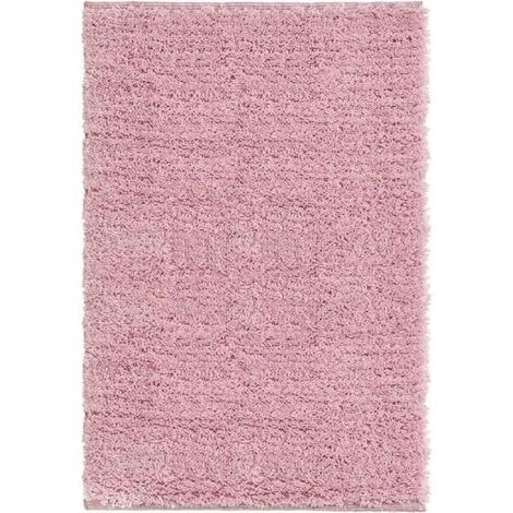 Tapis rectangulaire - JUANIO - 170x120 cm - 60% polyester/40% coton - Rose clair - Shaggy (1/3)