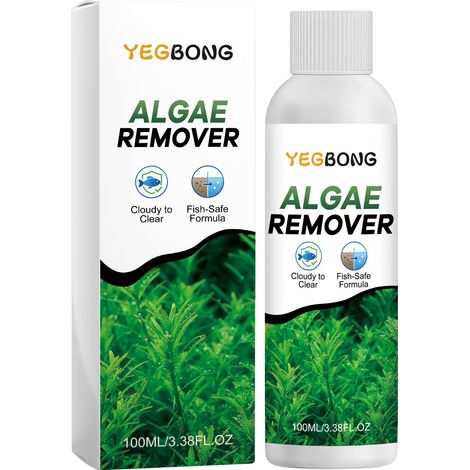 YEGBONG Nettoyant anti-algues pour aquarium - Nettoie et améliore la qualité de l'eau, réduit la turbidité, convient à l'entretien quotidien, compatible avec tous les types d'aquariums d'ornement, 100 (1/5)