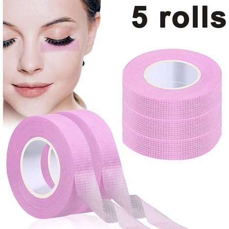 rollos de cinta adhesiva de poliolefina transpirable, microporosa y transparente para extensiones de pestañas y tratamientos faciales. (1/5)