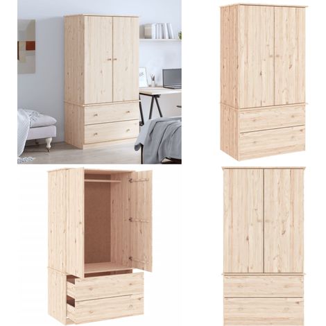Kleiderschrank ALTA 90x55x170 cm Massivholz Kiefer - Holzschränke - Kleiderschrank - Massivholzklaederschrank - Kiefernschrank - Schubladenschrank - Home & Living (1/5)