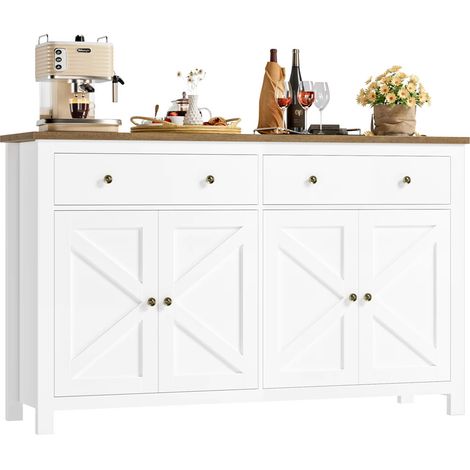 Sideboard Aufbewahrungsschrank 140×89×40 cm, großer Küchenschrank für Wohnzimmer und Esszimmer, Buffetschrank, Mehrzweckschrank