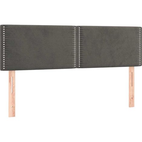 Têtes de lit Gris foncé 144x5x78/88 cm Velours (1/4)