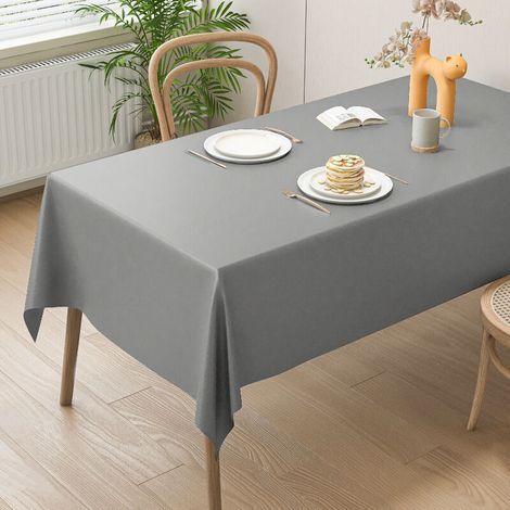 Toile Cirée Carrée 140x140 cm – Nappe Plastique Grise Facile à Essuyer avec Un Toucher Doux et Agréable, Vinyle Imperméable, pour Intérieur et Extérieur, avec Motif en Chevrons (1/4)