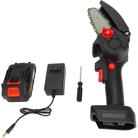 Mini motosierra de 4 pulgadas, 3000 RPM, portátil y recargable, para trabajos de carpintería en el hogar. (1/5)