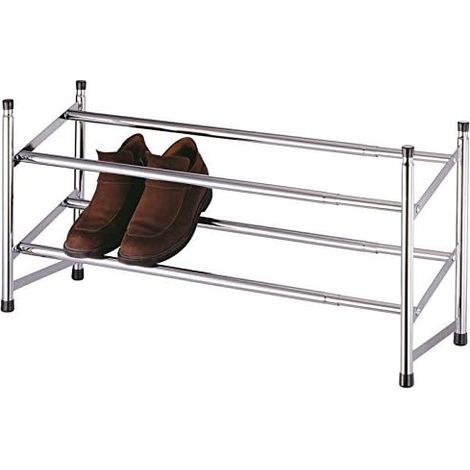 PORTASCARPE TELESCOPICO LARGHEZZA 60x115cm IMPILABILE IN ACCIAIO CROMATO